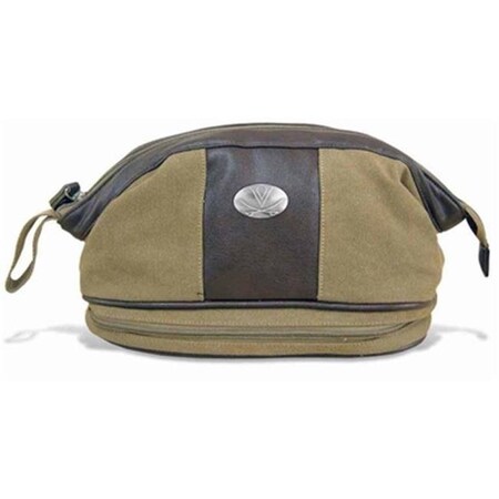 Zeppelinproducts ZeppelinProducts UVA-BTX1-KHK Virginia Toiletry Bag Waxed Canvas; 12 x 7 x 7 UVA-BTX1-KHK
